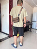 铂呐苓 男生单肩斜挎包胸包多功能手机包时尚休闲PU小包青年邮差包潮流 男士斜挎包【卡其配灰】 实拍图