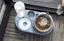 HELLOJOY猫碗狗碗宠物食盆猫咪双碗粮盆自动饮水机喝水器喂食用品 蓝色 实拍图