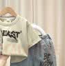 男童夏装套装2026新款痞帅儿童短袖衣服洋气潮宝宝夏天薄款两件套 EK短袖套装-绿色 120 适合身高110-120cm 实拍图