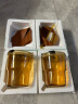 新款玻璃杯子咖啡杯ins高颜值水杯带吸管大容量带盖牛奶杯 琥珀色全套(含吸管+杯盖+皮套) 450ML 实拍图