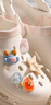 名创优品（MINISO）洞洞鞋女款2025新款eva防滑防臭沙滩鞋增高凉拖鞋女夏季外穿 卡其+海洋星星(10个)滴塑 36-37 实拍图