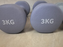 Keep 彩色浸塑哑铃 男女家用家庭健身肌肉塑形手臂轻重量紫灰色 3kg*2 实拍图