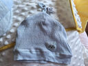 贝娜茜婴儿帽子春夏薄款新生儿胎帽男女宝宝0-3个月婴幼儿透气夏季凉帽 1170-猫咪-天蓝 0-6个月（38-44CM） 实拍图