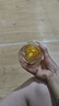 高颜值玻璃花茶杯颜值带吸管玻璃杯茶杯水杯咖啡杯 米色 500ml 实拍图