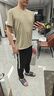 雾卡 【三件装】短袖t恤男纯色棉宽松夏季士半袖潮流衣服情侣装 卡其+深灰+黑色 XXL 建议150-165斤 实拍图