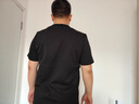 蒙羊王男士短袖t恤男100%纯棉夏季新款圆领男士高端t恤短袖男装打底衫 黑色 2XL (180) 实拍图