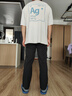 回力裤子男秋季宽松休闲裤男简约直筒男裤阔腿裤运动裤长裤黑色2XL 实拍图