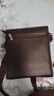 北狐商务真皮男包牛皮单肩包手提包复古斜挎软包竖款男士背包休闲胸包 棕色大号 实拍图