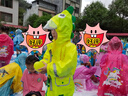 牧萌儿童雨衣男童连体套装防水全身幼儿园女孩小童 活力黄恐龙 M 实拍图