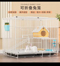 憨憨宠兔子笼 兔笼加粗加密家用兔子专用笼子可折叠兔笼子特大号养殖笼 700# 白色可折叠加密双层兔子笼 实拍图