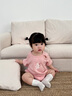 幼歌（YOUGE）夏季新款婴幼儿透气高弹清爽三角爬服休闲宝宝连体衣潮 粉色 73cm 晒单实拍图
