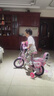 鑫旺彤自行车儿童3-6-10岁单车男女童轻便脚踏车辅助轮5岁女孩车公主车 粉色【闪光轮+护栏靠背】 12寸 适合身高80-105cm 实拍图