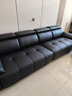 卡尔适黑色真皮沙发客厅2025新款小户型调节大象耳朵意式直排沙发花弄影 【云端舒适坐感】3.1米多人位 【S+级进口纳帕头层皮】全真皮版 实拍图