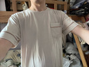 洁丽雅男士睡衣夏季薄款莫代尔冰丝短袖短裤套装男休闲睡裤家居服可外穿 浅棕色(口袋款） 【凉感冰丝】 L 【推荐体重约100-130斤】 实拍图