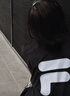 FILA FUSION斐乐潮牌情侣款男士女士针织短袖衫春新品舒适宽松T恤 正黑色-BK XL 实拍图