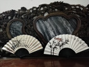 王星记扇子9寸古典丝绸绢扇中国风男士折扇日用折叠杭州礼品扇定制收藏 竹留清音-白面 9寸 实拍图