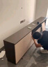 济然实木电视柜落地简约轻奢风储物柜家用客厅茶几岩板电视柜组合柜 【沧笙踏歌+暮色灰】 2.6m高款实木电视柜 实拍图