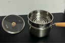 双枪（Suncha）奶锅316L不锈钢婴儿宝宝辅食小奶锅汤锅雪平蒸锅加厚带蒸笼 18cm 实拍图