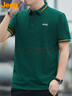 吉普（JEEP）短袖T恤男夏季Polo商务休闲衫男士宽松凉感衣服男装 墨绿  4XL 实拍图