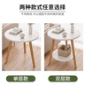 全品屋小圆桌茶几家用客厅简易沙发边几北欧卧室床头边桌迷你阳台小桌子 【单层】暖白色40*40*50CM 加粗桌腿 加大承重 实拍图