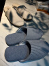 merdor室内静音拖鞋女秋冬季日式木地板软底家居家用棉麻布底棉拖鞋四季 蓝色 40-41 实拍图