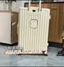 左汀Pro版多功能行李箱铝框拉杆箱结实抗压大容量旅行箱学生密码箱 烟白色【中置铝框+铝合金包角】 20英寸 ，可登机，适合短途出差 实拍图