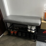 换鞋凳入户门口高级感一体靠墙楼道可坐穿鞋凳鞋架一体大容量鞋柜 长60cm【黑架橘色坐垫】 实拍图