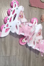 EVERVON轮滑鞋儿童溜冰鞋男女童旱冰鞋KJ-337粉色附护具头盔M号适35-38码 实拍图