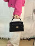 CHARLES&KEITH鳄鱼纹凯莉包手提斜挎婚包包女包生日礼物CK2-50270880-1 Black黑色 S 实拍图