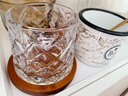 曼薇威士忌酒杯子家用水晶洋酒杯轻奢高端不倒翁旋转玻璃啤酒杯带杯垫 【混搭：2只装】钻石款+冰川款 实拍图