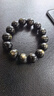 石玥珠宝精品16mm金沙天然黑曜石手串佛珠本命年转运珠水晶手链男女士款 实拍图