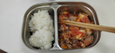 百畅304不锈钢保鲜饭盒上班族学生食堂打饭带饭分格快餐便当盒微波炉 【双格】304饭盒+密封盖1200ml 实拍图