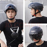 Andes HELMET3c认证电动摩托车头盔男四季女士夏季头盔安全帽四季通用夏天半盔 哑黑黑茶短【升级3C款】 均码 实拍图