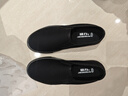 回力（Warrior）一脚蹬男鞋子男秋季百搭板鞋男士休闲鞋老北京懒人帆布鞋全黑39 实拍图