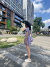 李宁（LI-NING）泳衣女连体裙式游泳衣遮肚显瘦抗氯速干温泉泳装546 紫色 XL  实拍图