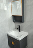 约龙（YUELONG）小户型太空铝浴室柜卫生间一体陶瓷洗脸盆柜组合洗手盆家用洗漱台 50cm 主柜+镜柜 实拍图