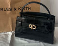 CHARLES&KEITH鳄鱼纹凯莉包手提斜挎婚包包女包生日礼物七夕礼物CK2-50270880-1 Black黑色 S 实拍图