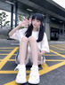 H8小白鞋2025新款百搭莆田鞋子情侣男女内增高厚底休闲运动板鞋 白色-黑皮尾（礼盒装） 37 女码 实拍图