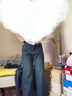 OLDER SEA百搭高腰阔腿牛仔裤女秋季2025新款小个子慵懒垂感宽松直筒裤子女 蓝色 M 建议100-110斤 实拍图