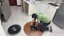 小匠材餐桌家用圆餐桌客厅家用饭桌阳台休闲桌椅郁金香洽谈桌胡桃100*73 实拍图