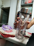 【⭐采销推荐】高硼硅双层玻璃杯泡茶杯茶水分离杯隔热车载水杯 双层真空底银色直筒 330ml 1只 实拍图
