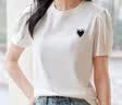 初申纯棉短袖T恤女时尚设计感泡泡袖爱心牙刷绣标志上衣S13KT1364 实拍图