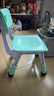 希伯熊  幼儿园写字椅子可升降儿童桌椅板凳子塑料带靠背吃饭小学生 浅蓝色椅子+送防滑脚套 实拍图