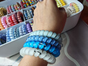 TELETIES美国进口发圈电话线发绳高弹泰莉圈头绳皮筋(蓝调冰格L码)L-438 实拍图