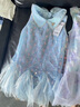 迪士尼（DISNEY）女童时尚亮片人鱼连衣裙子六一 儿童节 演出礼服夏HYZ24W020蓝130 实拍图