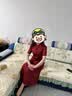 俞兆林（YUZHAOLIN）中高考旗开得胜旗袍妈妈夏装连衣裙2026新款喜婆婆婚宴装礼服裙子 FlvX8561566 红色 2XL （建 议105-120斤） 实拍图