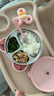 COOKSS儿童餐盘不锈钢分格婴儿餐具辅食碗宝宝吸盘注水保温碗带叉勺粉色 实拍图