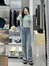 OLDER SEA浅色直筒牛仔裤女夏季2025年新款浅蓝今年流行小个子宽松时尚裤子 浅蓝色 M 建议96-106斤 实拍图