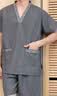 浪莎高档柔棉汗蒸服女情侣大码男足疗洗浴按摩浴衣家居睡衣桑拿服男女 刺绣领男深灰【凉感透气】 3XL 【凉感透气】 实拍图