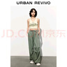 UR2025夏季新款女装休闲百搭松紧腰抽绳伞兵阔腿裤UYY650042 橄榄绿 XXS 实拍图